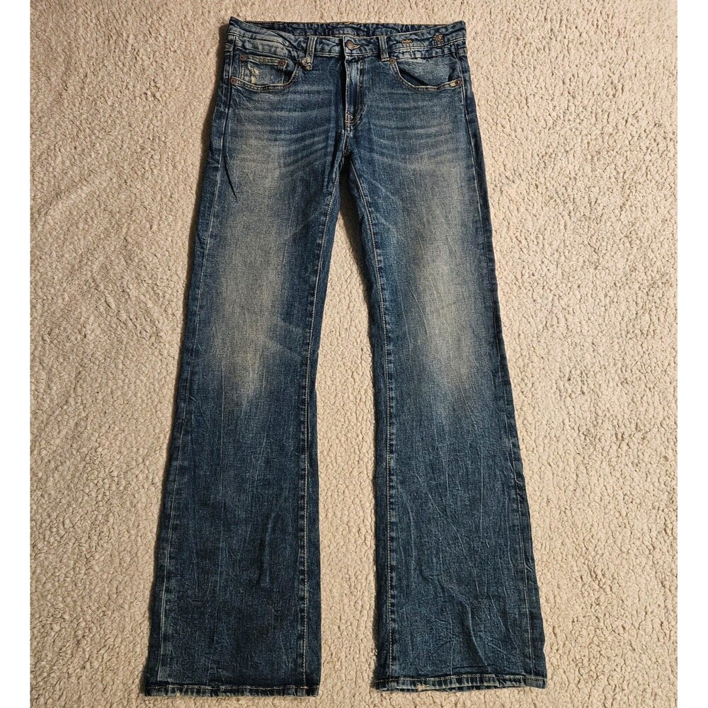 R13 Boy Flare Jeans Size 31 Kelly Stretch Wash Flare Leg Denim Made in Italy